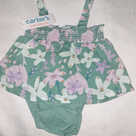 green dress with white flowers for girl, by Carter's, for 3 months - Picture 1 of 6